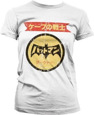 Batman Japanese Retro Logo Girly Tee Damen T-Shirt White