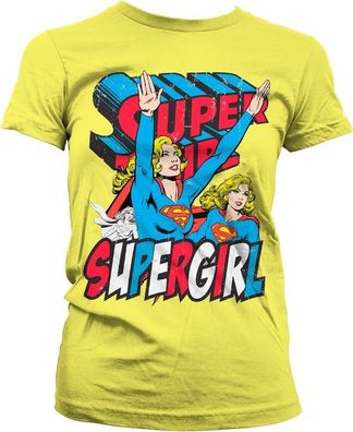 Supergirl Girly Tee Damen T-Shirt Yellow