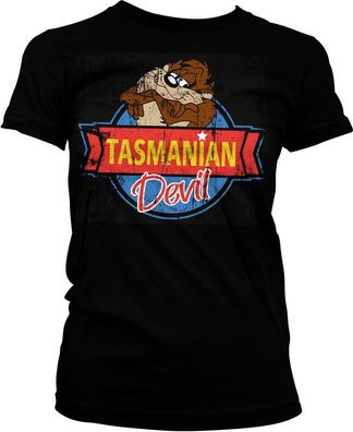 Looney Tunes Tasmanian Devil Girly Tee Damen T-Shirt Black