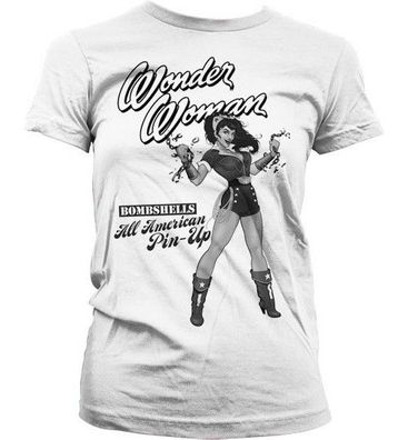 Wonder Woman All American Pin-Up Girly Tee Damen T-Shirt White