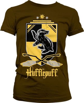Harry Potter Hufflepuff Girly Tee Damen T-Shirt Brown