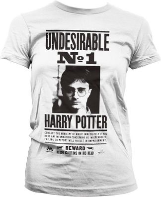 Harry Potter Wanted Poster Girly Tee Damen T-Shirt White