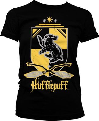 Harry Potter Hufflepuff Girly Tee Damen T-Shirt Black