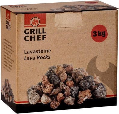 Grillchef Lavasteine 3kg Nachfüllpackung für Lavastein-Gasgrills Wärmeverteilung