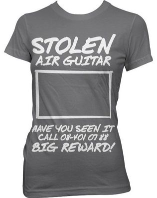 Hybris Stolen Air Guitar! Girly Tee Damen T-Shirt Dark-Grey