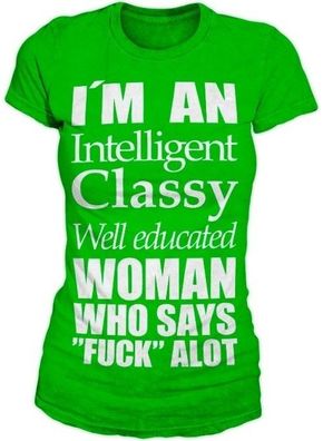 Hybris An Intelligent, Classy Woman Girly T-Shirt Damen Green