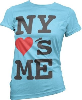 Hybris NY Loves Me! Girly Tee Damen T-Shirt Skyblue