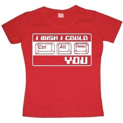 Hybris I Wish I Could CTR-ALT-DEL You! Girly T-shirt Damen Red