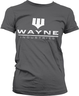 Batman Wayne Industries Logo Girly Tee Damen T-Shirt Dark-Grey