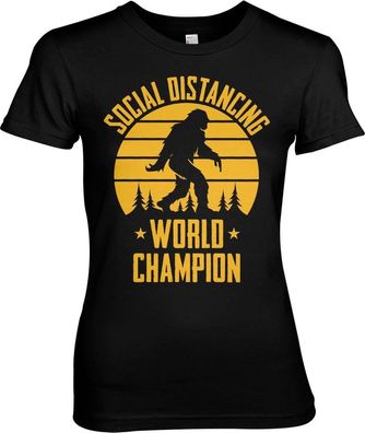 Hybris Social Distancing World Champion Girly Tee Damen T-Shirt Black