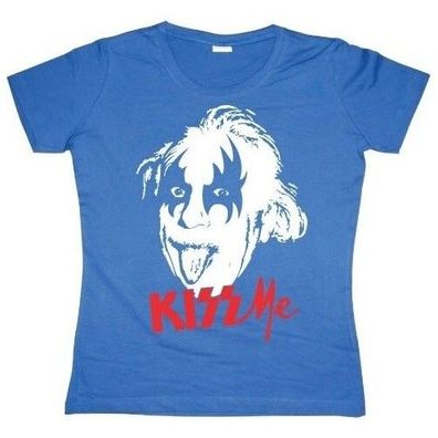 Hybris Kiss Me Mr Einstein Girly T-shirt Damen Blue