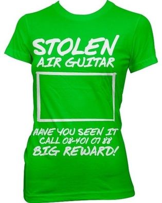 Hybris Stolen Air Guitar! Girly Tee Damen T-Shirt Green