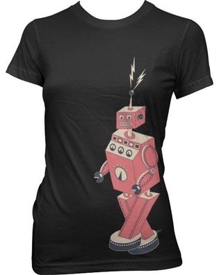 Hybris Retro Robotwalk Girly Tee Damen T-Shirt Black