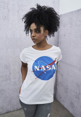 Mister Tee Female Shirt Ladies NASA Insignia Tee White