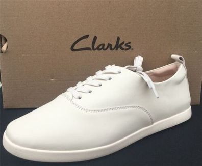 Clarks AceLite Tie Damenschuhe Sneaker Weiß Leder Gr. 36-39 NEU!