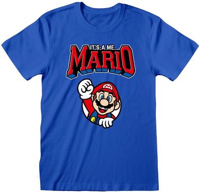 Nintendo Super Mario - Mario Varsity T-Shirt Blue