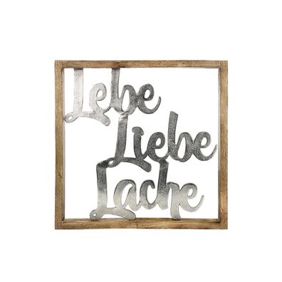 Holz Rahmen XXL"Lebe, Liebe, Lache", 60x60cm, von Gilde