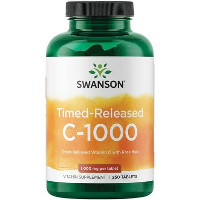 Swanson, Time-Released C-1000 with Rose Hips, 1,000mg, 250 Tabletten