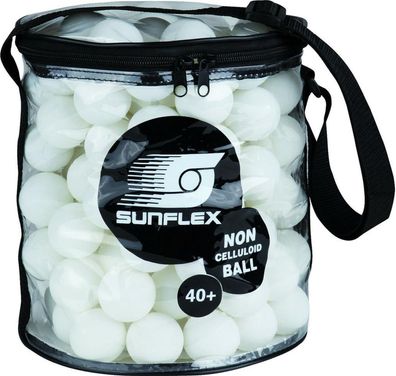 Sunflex Balltasche inkl. 144 Tischtennisbälle 40+ weiß