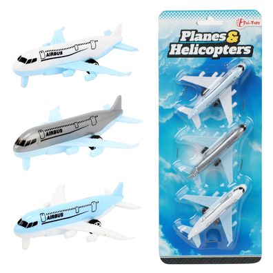 Toi-Toys - Spielzeugflugzeuge Airbus Flugzeuge (3 Stück) Modellflugzeug Kinder