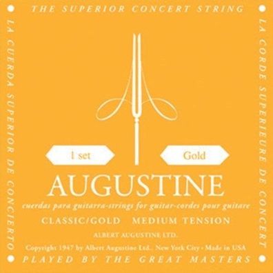 Augustine gold - Satz, light tension, Saiten für Konzertgitarre