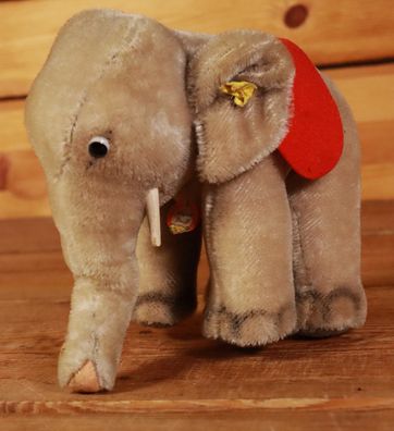 Steiff Elefant mit Augenweiß 18 cm Stofftier / Alt & Original #W
