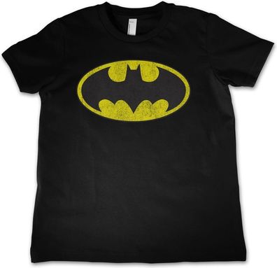 Batman Distressed Logo Kids T-Shirt Kinder Black