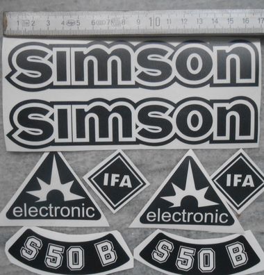Aufkleber Simson S50B, S85B, dunkel Schwarz transp HG IFA, electronicTank, Seitend