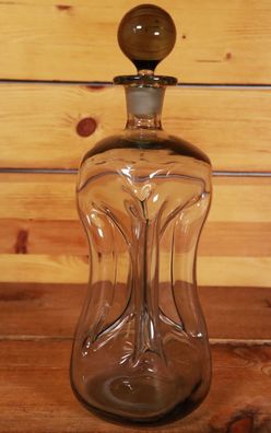 Alte Holmegaard Rauchglas Gluckerflasche Kluk Kluk 31,5 cm Grau #E