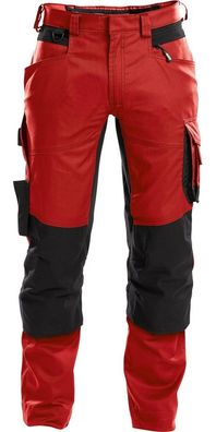 Dassy Arbeitshose mit Stretch und Kniepolstertaschen Dynax PESCO41 Rot/ Schwarz