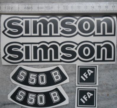 Simson, Aufkleber, IFA, Seitendeckel, Tank, S50B, dunkel Schwarz, transparenter HG