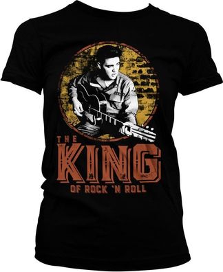 Elvis Presley The King Of Rock 'n Roll Girly Tee Damen T-Shirt Black