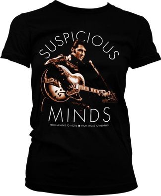 Elvis Presley Suspicious Minds Girly Tee Damen T-Shirt Black