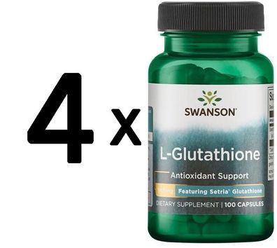 4 x L-Glutathione, 100mg - 100 caps