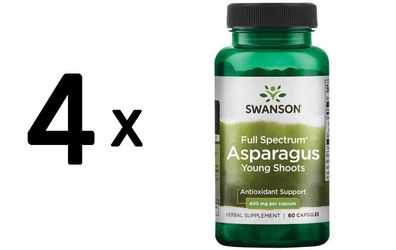 4 x Full Spectrum Asparagus Young Shoots, 400mg - 60 caps
