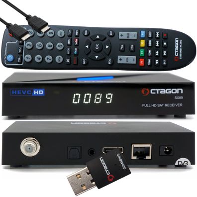 Octagon SX89 HD H.265 S2 + IP HEVC Set-Top Box - Sat & Smart IPTV Receiver + 300 ...