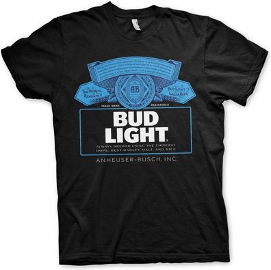 Budweiser Bud Light Label Logo T-Shirt Black