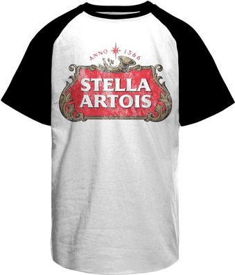 Stella Artois Washed Logo Baseball T-Shirt White-Black