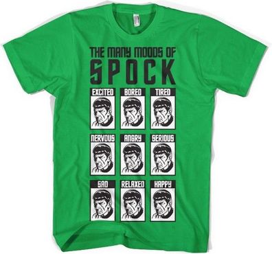 Star Trek The Many Moods Of Spock T-Shirt Green