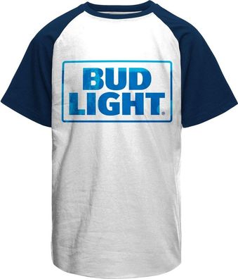Budweiser Bud Light Swatches Baseball T-Shirt White-Navy