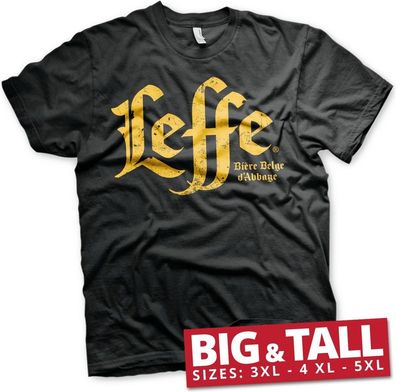 Leffe Washed Wordmark Big & Tall T-Shirt Black
