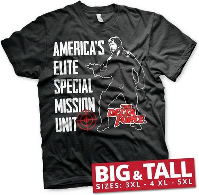 Delta Force America's Elite Special Mission Unit Big & Tall T-Shirt Black
