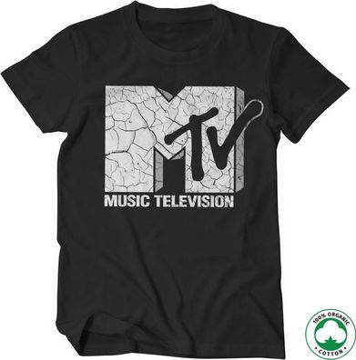 MTV Cracked Logo Organic T-Shirt Black