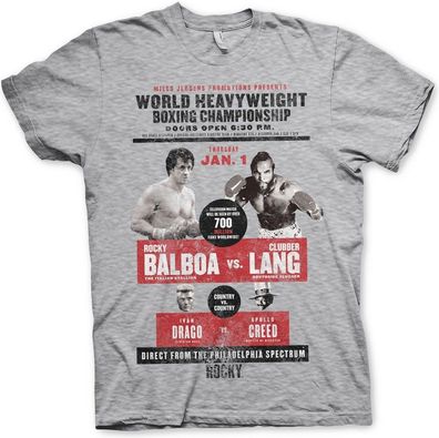 Rocky World Heavyweight Poster T-Shirt Heather-Grey
