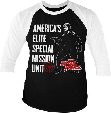 Delta Force America's Elite Special Mission Unit Baseball 3/4 Sleeve Tee T-Shirt W...