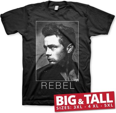 James Dean BW Rebel Big & Tall T-Shirt Black