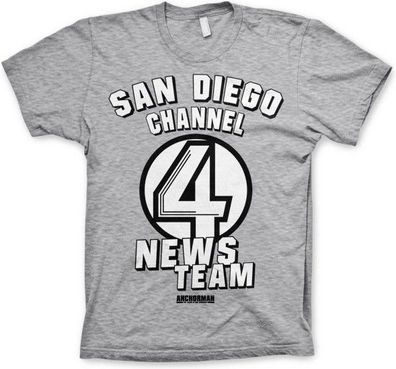 Anchorman San Diego Channel 4 T-Shirt Heather-Grey