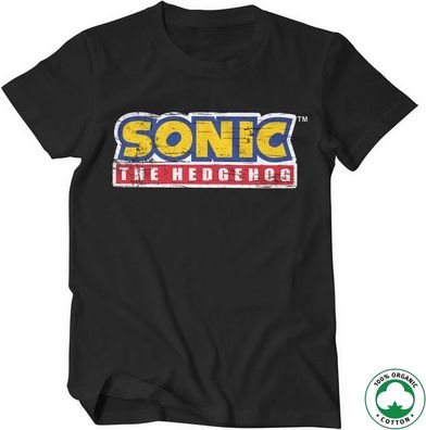 Sonic The Hedgehog Cracked Logo Organic Tee T-Shirt Black