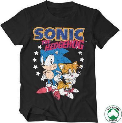Sonic The Hedgehog Sonic & Tails Organic Tee T-Shirt Black