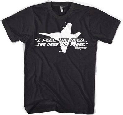 Top Gun I Feel The Need For Speed T-Shirt Black